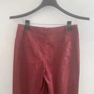 NEW LILLUSORY Linen Wide Leg Pants Sz 8/M Brick Red High Rise Cropped Trousers thumbnail 4