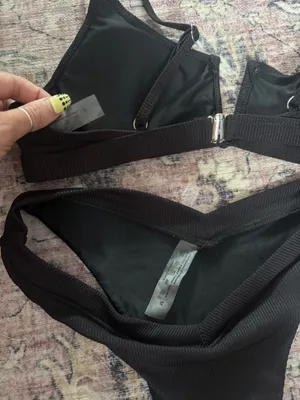 SHEIN Black Wire Bathing Suit Set thumbnail 2