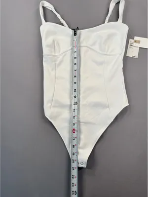 Good American White One Piece Bodysuit Size L NEW thumbnail 4