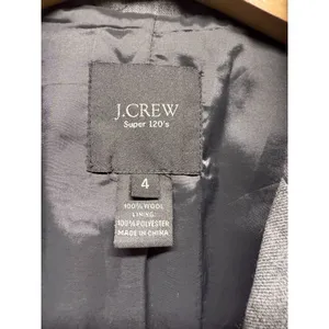 J. Crew Women Super 120s Blazer Jacket Size 4 Gray 100%‎ Wool Preppy Office thumbnail 3