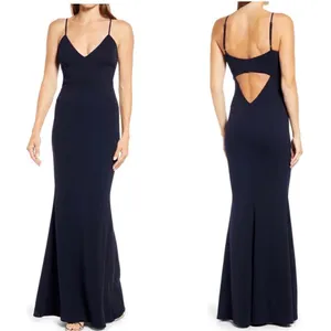 KATIE MAY Sleeveless‎ Trumpet Gown Dress, Navy, Size Large, 12/14, NWT thumbnail 2
