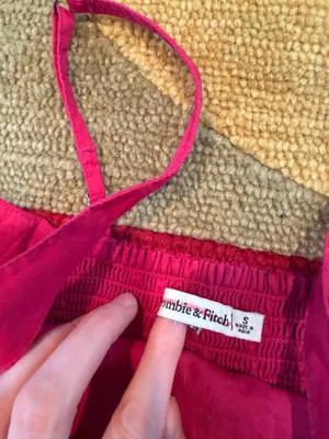 Abercrombie & Fitch Pink Tank Top Crop Top Spaghetti Strap Ruched Back Small thumbnail 2
