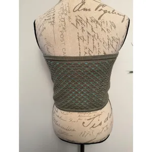 Aerie Olive Green Knit Crochet Strapless Tube Top Summer‎ Festival Large L thumbnail 2