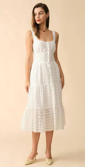 RIHOAS The Square Neck Tiered Hem Midi Dress 76 thumbnail 1