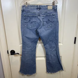 AG Adriano Goldschmied Angeline Mid Rise Flare Jeans Size 30 Raw Hem Japan thumbnail 6