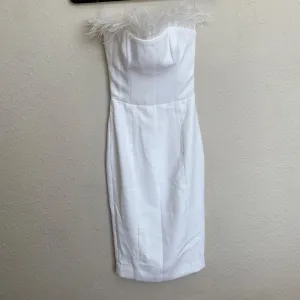 House of CB 'Bianca' White Feather Strapless‎ Dress NWOT size XS thumbnail 6
