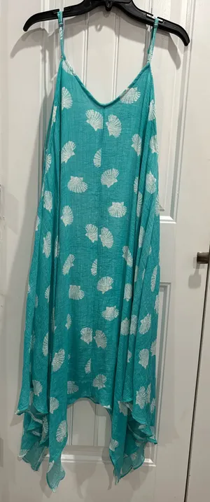 India Boutique Turquoise and White Dress one Size thumbnail 1