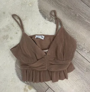 Urban Outfitters Brown Ribbed Cropped Tank thumbnail 1