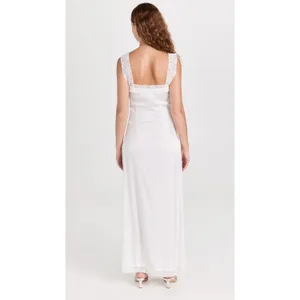 Lioness Vintage Ballerina Porcelain White Lace Trim Sleeveless Maxi Dress Size M thumbnail 2