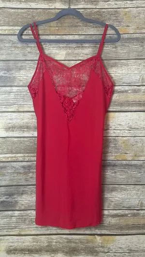 Victorias Secret Vintage Gold Label Red Night Gown Size M thumbnail 1