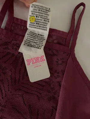 VS PINK Deep Berry Halter Lace Bodysuit NWT 🍓✨ thumbnail 11