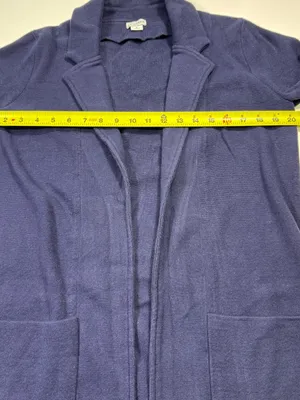 J. Crew 100% Cotton Navy Open-Front Long Cardigan Coatigan thumbnail 4