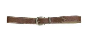 Brown Croc Embossed Faux Leather Silver Buckle Belt thumbnail 1