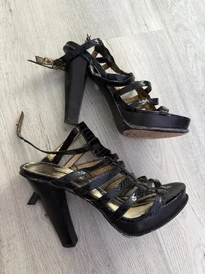 Sam Edelman Black Strappy High Heel Sandals Size 8.5 thumbnail 4