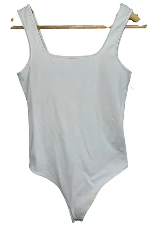Abercrombie & Fitch Soft AF White Ribbed Knit Shapewear Bodysuit Top Womens Sz M thumbnail 1