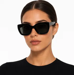 Gucci GG Logo Oversized Square Black Sunglasses Classic Black Cat-Eye Sunglasses thumbnail 1