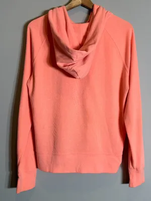 Vintage Y2K Gap Hooded Full Zip Sweatshirt Womens Medium Orange Spell Out Lounge thumbnail 10