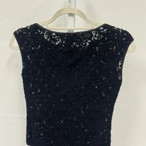 Vintage 90s Anne Klein II Black Floral Lace Sleeveless Bodysuit Vintage Small thumbnail 5