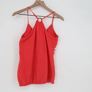 Self Esteem Tank Top Womens Large Red Crochet Lace Ring Back Boho Excellent thumbnail 3