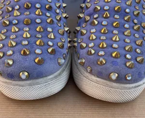 Roller 1C1S crystal studded suede slip-on sneaker size 36 thumbnail 3