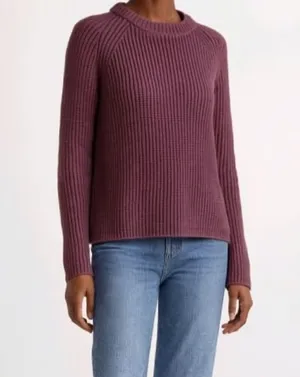 Quince Plum Knit sustainable, organic cotton Sweater Sz M thumbnail 1