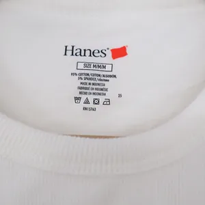 Hanes Tank Top Womens M Racerback White Ribbed High Neck Excellent thumbnail 2