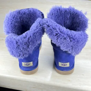 UGG Australia Bailey Button Blue Suede Sheepskin Boots 5803 Womens 8 thumbnail 3