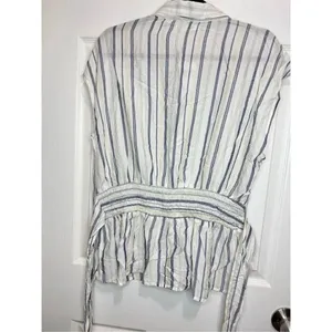 Max studio striped tie-waist blouse  XL thumbnail 2