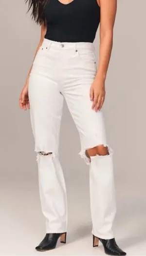Abercrombie & Fitch Curve Love The 90s Straight Ultra High Rise- Size 14 (32S) thumbnail 1