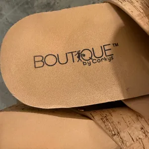 Boutique by Corkys Twinkie Cork Wedge Sandals Buckle Straps Tan Women 10 thumbnail 3