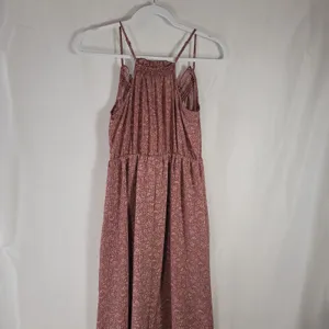 Universal Threads Floral Smocked Midi Boho Sundress XS Blush Mauve Smock Neckline thumbnail 6