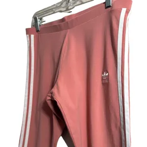 Adidas Pink High-Waist Leggings with Side Stripes thumbnail 5