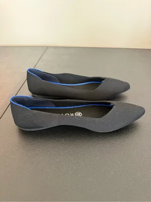 Women's Black Pointed Knit Flats 8.5 thumbnail 5