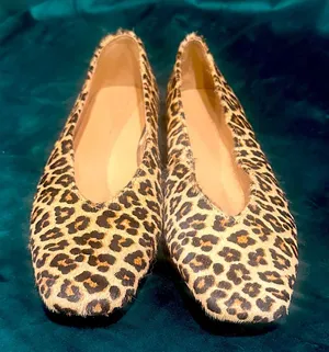 Loft Leopard Print Women's‎ Flats Black Size 7 thumbnail 1