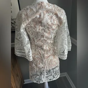 Lulu’s Celebration Hour White Sequin Embroidered Mini Party Dress‎ size Small thumbnail 8