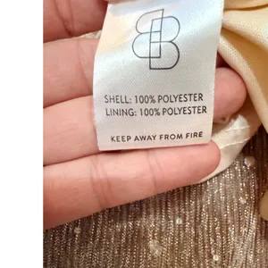 Baltic Born Sparkle Gown Champagne Gold Metallic Shimmer Maxi Dress Sz M thumbnail 5