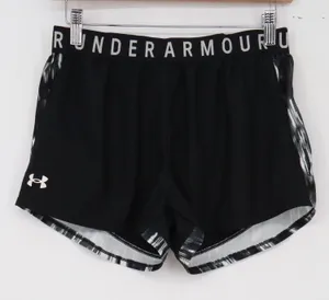 Under Armour Shorts Womens Medium Loose Fit Black Graphic Print Active Excellent thumbnail 1