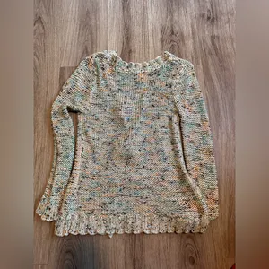 MS&Co BCBG Maxazria Green Multi Color Flower Button Women's Knit Sweater small thumbnail 3