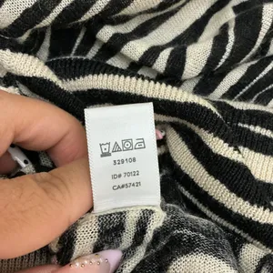LOFT Zebra Stripe Cardigan Sweater M Lightweight Career Career Minimalist Layers thumbnail 7