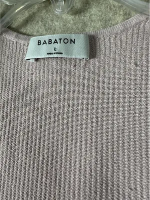 Aritzia Babaton Sculpt Deep V-neck Cropped Halo Pink Sz Large Spring Pastel thumbnail 5
