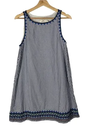 Vineyard Vines Geo Prep Embroidered Marlin‎ Blue Stripe Shift Mini Dress 10 thumbnail 1