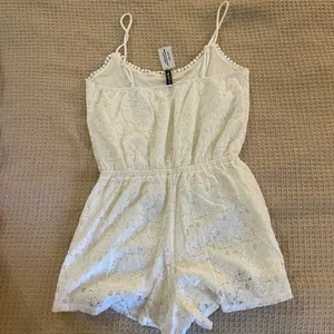 Tilly's Cute white bohemian trim crochet lace romper thumbnail 4