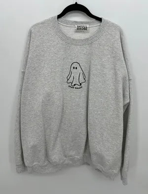 Skull House Ghost Graphic Sweatshirt Gray Will You Still Love Me XL 2XL thumbnail 1
