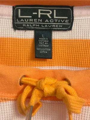 L.R.L. Lauren Ralph Lauren Orange & White Striped Top thumbnail 3