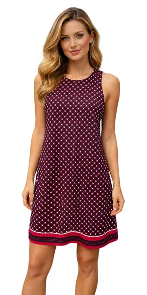 Banana Republic NWT Womens‎ Navy Red Geometric Sleeveless Shift Dress Medium thumbnail 1