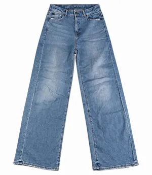 American Eagle Super High Rise Baggy Wide Leg Jeans Women's 00 EUC thumbnail 1