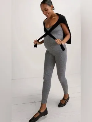Hatch The Body Rib Unitard Maternity In Grey,Size M,Stretch thumbnail 6