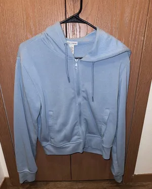 cropped zip up sweatshirt Blue Size L thumbnail 1