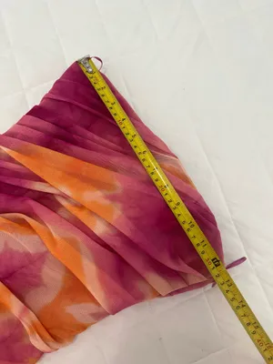 Zara Strapless Ruched Mesh Maxi Dress Pink Orange Y2K Cocktail Party Bodycon thumbnail 6