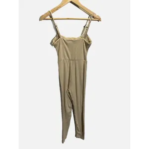 Forever 21 Jumpsuit Womens Small Tan Beige Adjustable Straps Textured Knit Chic‎ thumbnail 3
